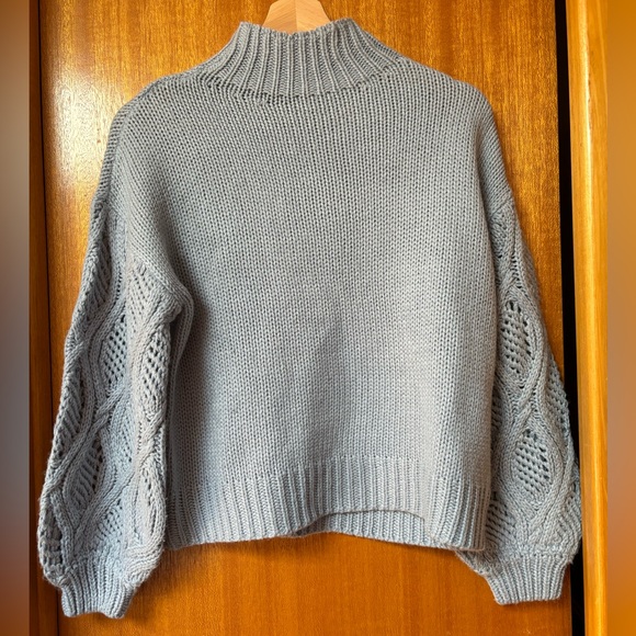 TWIK Blue Knit Sweater with Balloon Sleeves - Picture 2 of 6